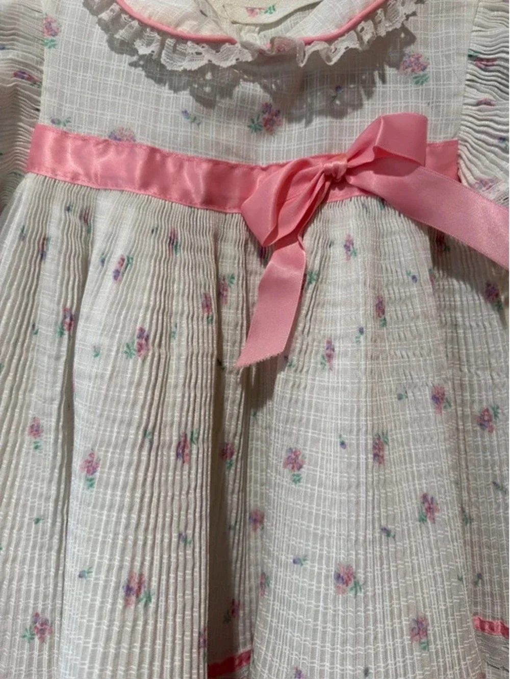 Vintage Toddler Frilly Dress Size 3T White and Pink